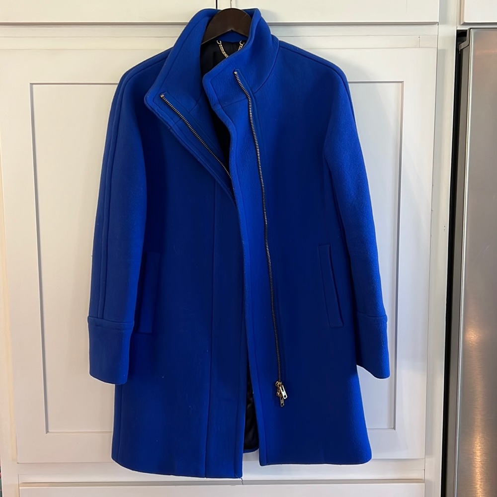 J Crew Cocoon Coat, Cobalt Blue, Sz 4